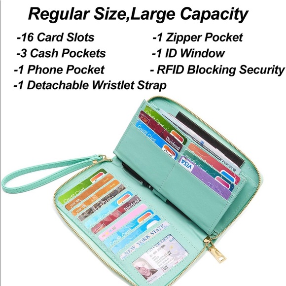 πππ NWT. Light green/mint Fashionable Purse and RFID Wallet set. πππ - Picture 2 of 6